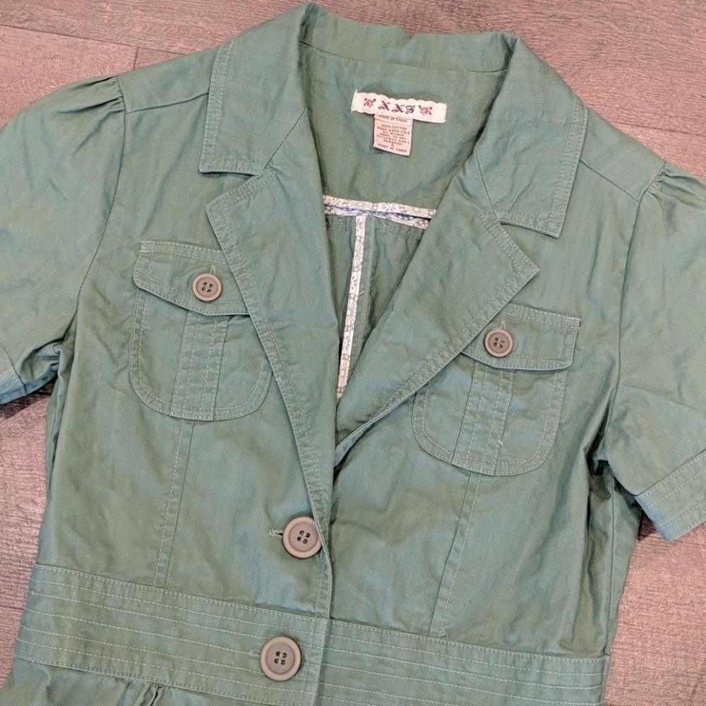 Forever 21 Sage Green Short Sleeve Utility Blazer